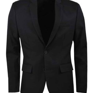 Mens Damon  Slim Fit Jacket  Double Button - Black